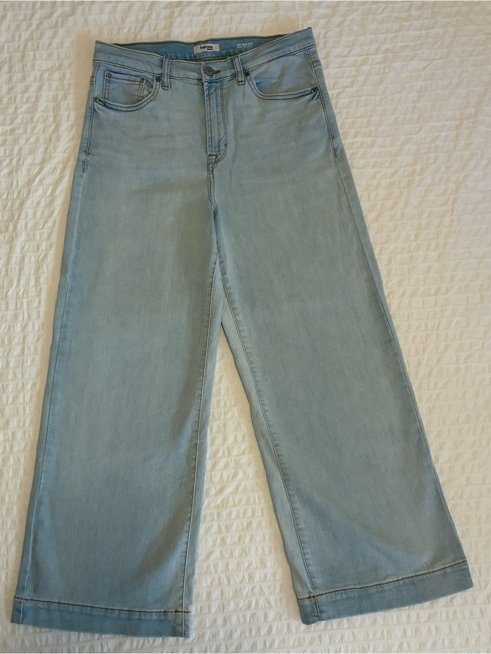 Kensie Jeans The High Rise Wide Leg Ankle Light Wash Denim Size 8 / 29